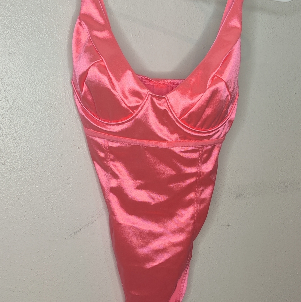 Neon pink bodysuit